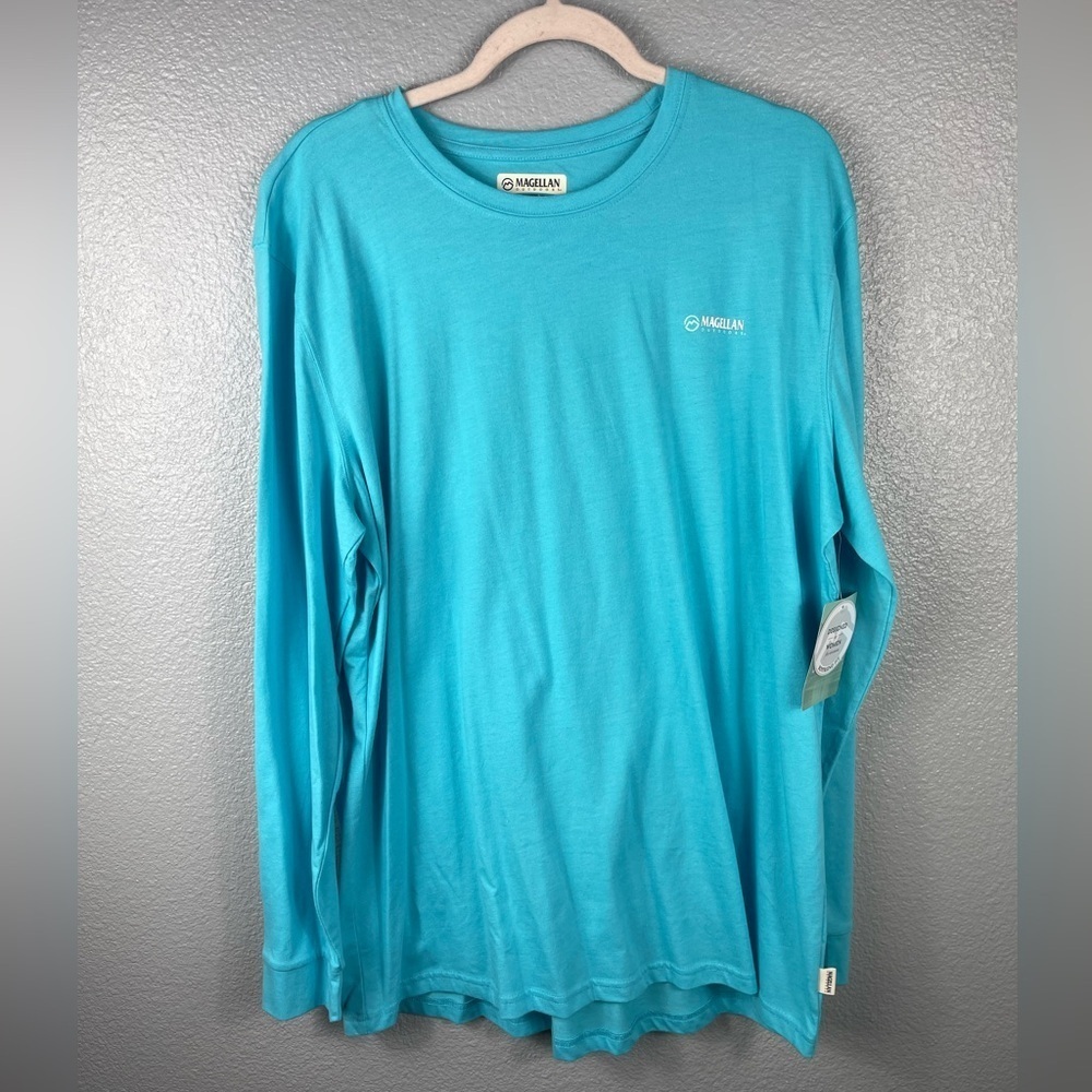 NWT Magellan WOMENS XL long Sleeve Boyfriend Fit Outdoors Top Shirt Blue Pull On
